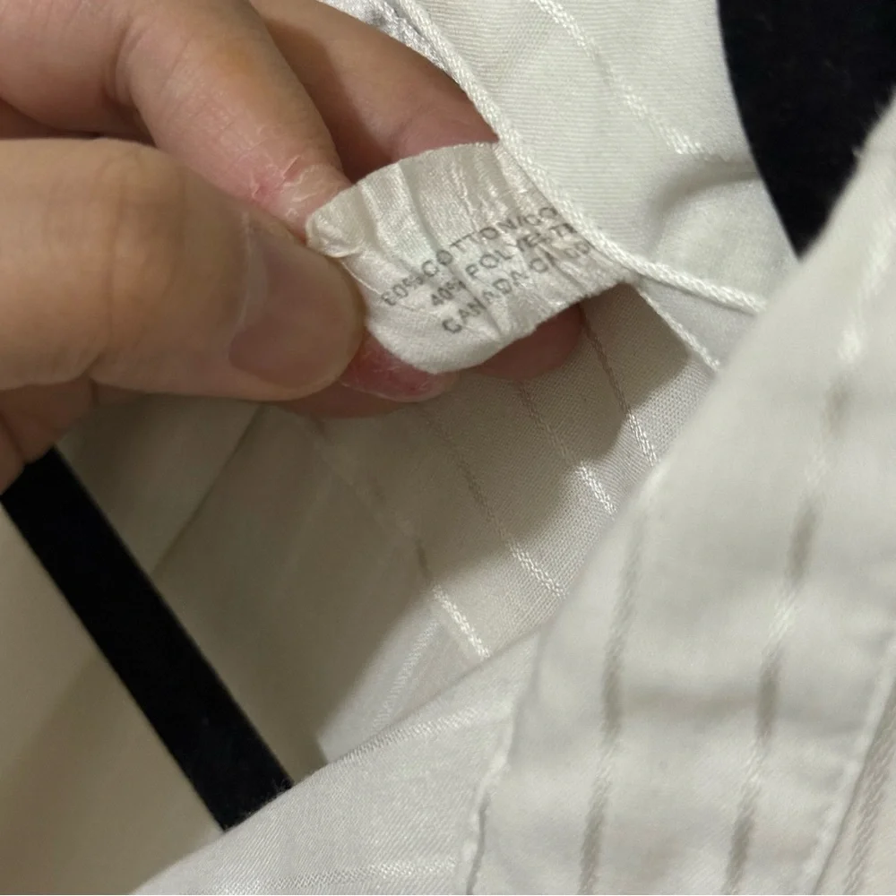 White Button Up Striped Shirt - Picture 5 of 8